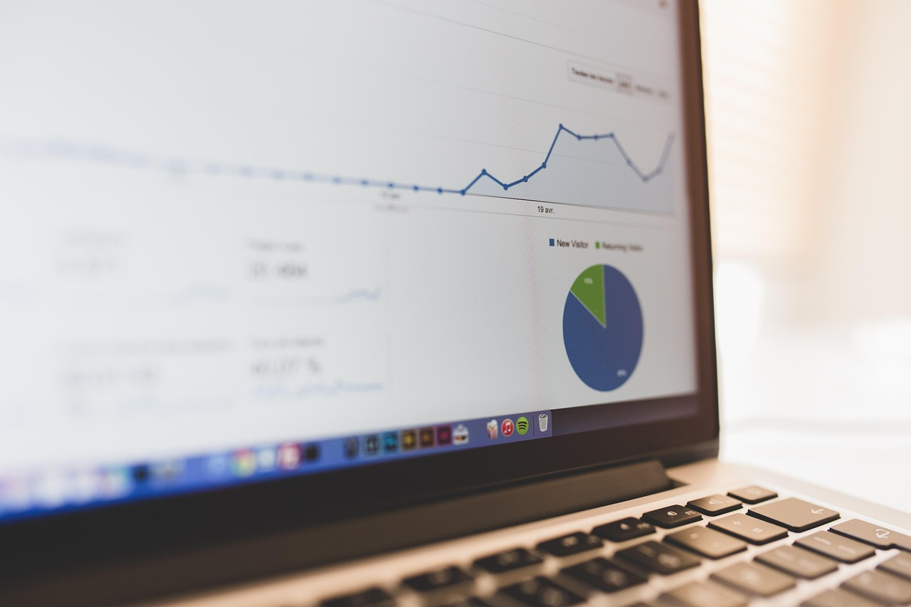 Line chart and pie chart showing search traffic trends and early spikes in user behavior.